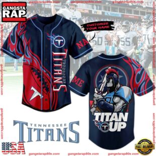 NFL Tennessee Titans Warrior Titan Up Custom Name Baseball Jersey