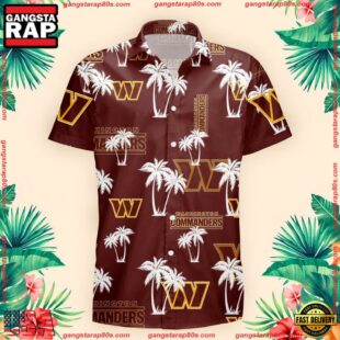 NFL Washington Commanders Palm Tree Pattern Hawaii Shirt Gift For Fans