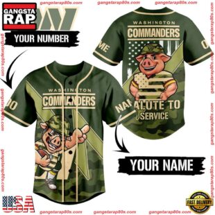 NFL Washington Commanders Salute To Service Custom Name Number Baseball Jersey