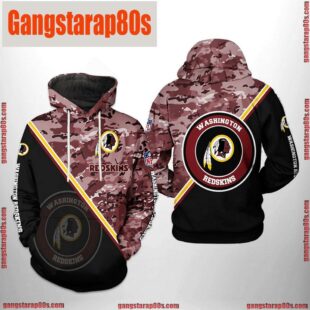 NFL Washington Redskins Camo Team All Over Print Unisex Hoodie