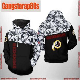 NFL Washington Redskins Camo Veteran Team All Over Print Unisex Hoodie