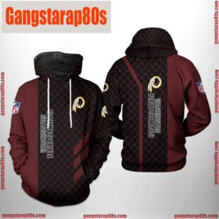 NFL Washington Redskins Team Pattern Mix All Over Print Unisex Hoodie