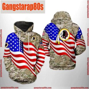 NFL Washington Redskins US Flag Camo Veteran Unisex Hoodie