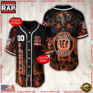 Personalized Name And Number Cincinnati Bengals NFL Baseball Jersey For Fans