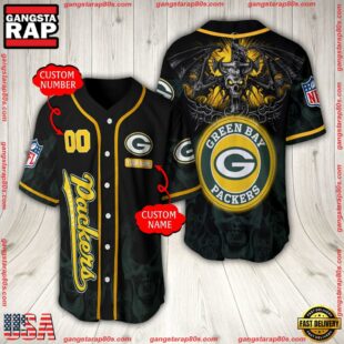 Personalized Name And Number Green Bay Packers NFL Baseball Jersey For Fans