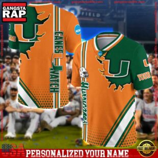 Personalized NCAA Miami Hurricanes Team Logo Player Football Jersey