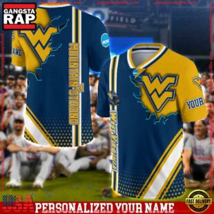 Personalized NCAA West Virginia Mountaineers Team Logo Player Football Jersey