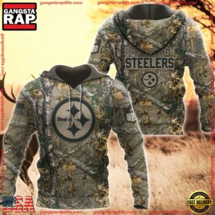 Pittsburgh Steelers Hunting Camo NFL 3D Hoodie Shirt