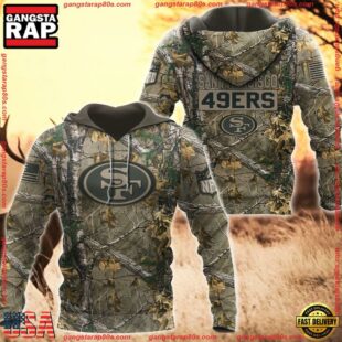 San Francisco 49ers Hunting Camo NFL 3D Hoodie Shirt