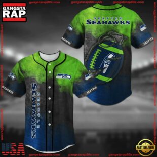 Seattle Seahawks NFL Baseball Jersey Shirt