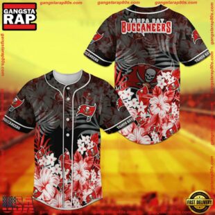 Tampa Bay Buccaneers Flower Design NFL Baseball Jersey Shirt