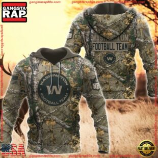 Washington Football Hunting Camo NFL 3D Hoodie Shirt