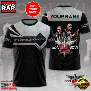 Bon Jovi Experience 40Th Anniversary Custom Name T-Shirt