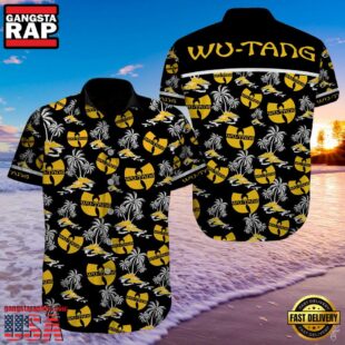 Wu-Tang Coconut Color Black Hawaiian Shirt