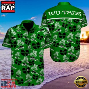 Wu-Tang Coconut Color Green Hawaiian Shirt