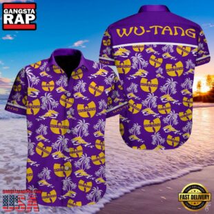 Wu-Tang Coconut Color Purple Hawaiian Shirt