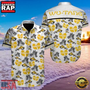 Wu-Tang Coconut Color White Hawaiian Shirt